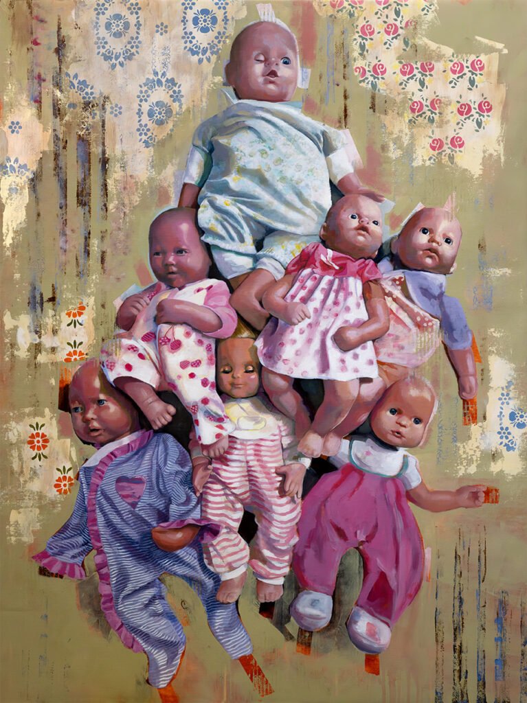 Playthings by Christine Gallagher – Fine art print depicting a group of abandoned vintage dolls.